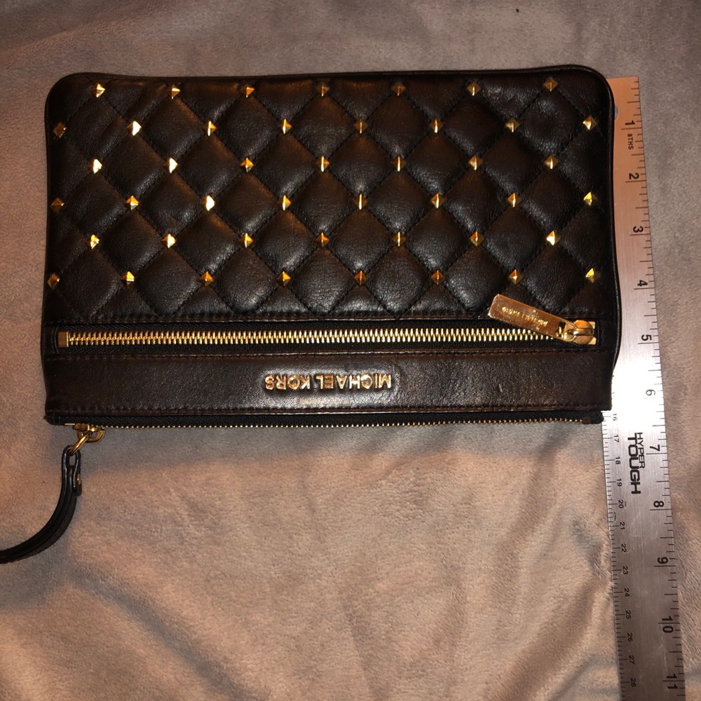 Michael Kors Black Leather Clutch